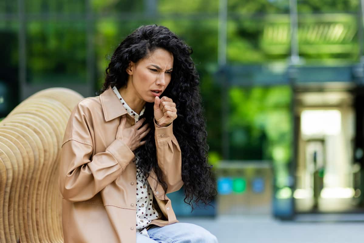 woman with heavy cough